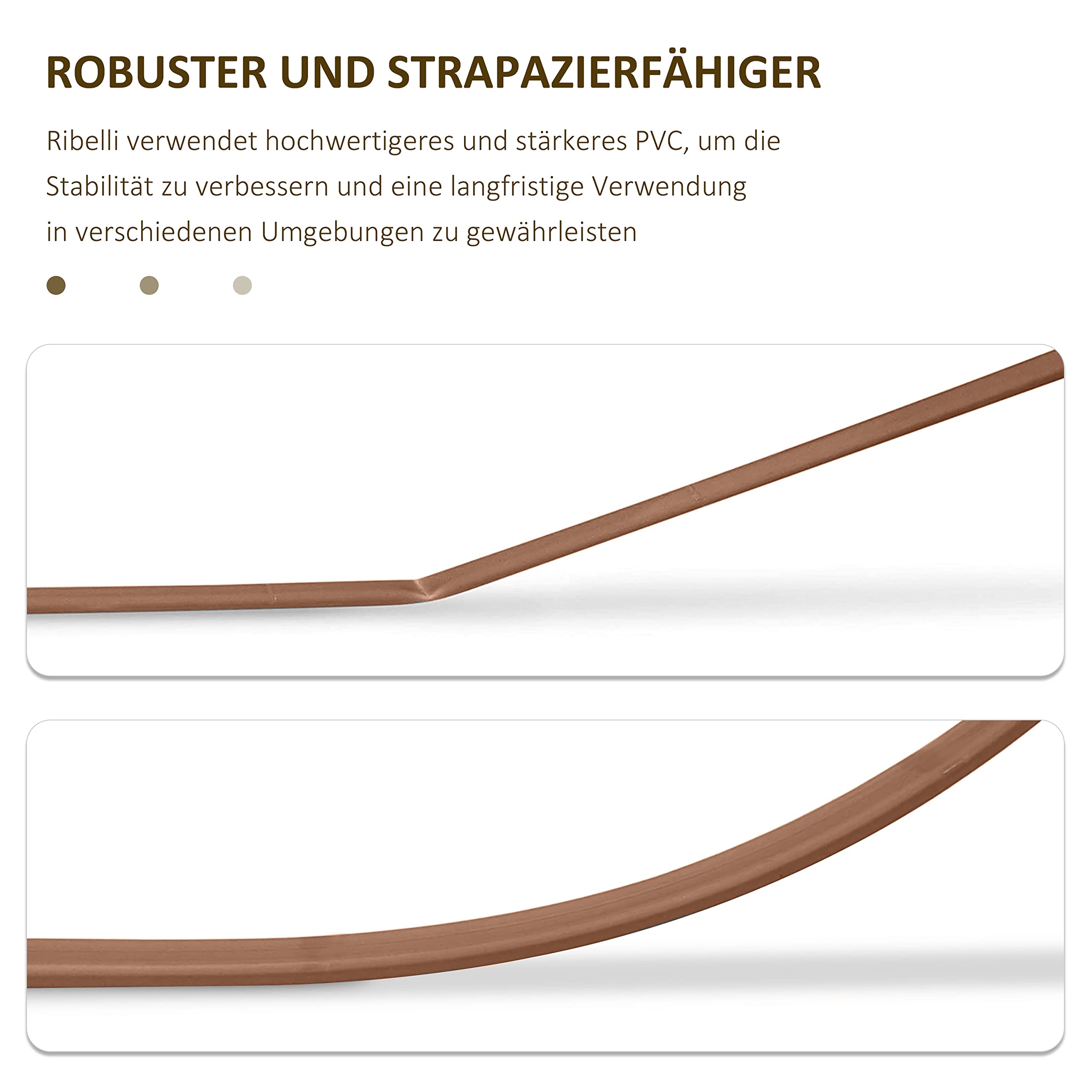 Ribelli PVC Brise-vue pour Terrasse Balcon Jardin Clôture Pare-soleil Coupe-vent, Couleur:brun, articles:Tapis de protection de la vie privée en PVC, dimension:100 x 500 cm