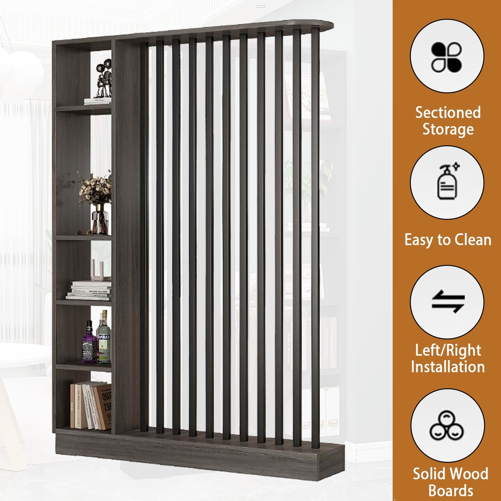 Freending kolumna działowa z półką Sto do sypialni, salonu, przedpokoju - 140 cm / 55.1in