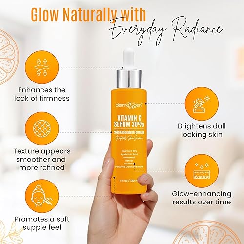 Miniatura 6 de Suero 30% orgánico de vitamina C para la cara, suero antiarrugas natural con ácido hialurónico y vitamina E, hidratante antienvejecimiento