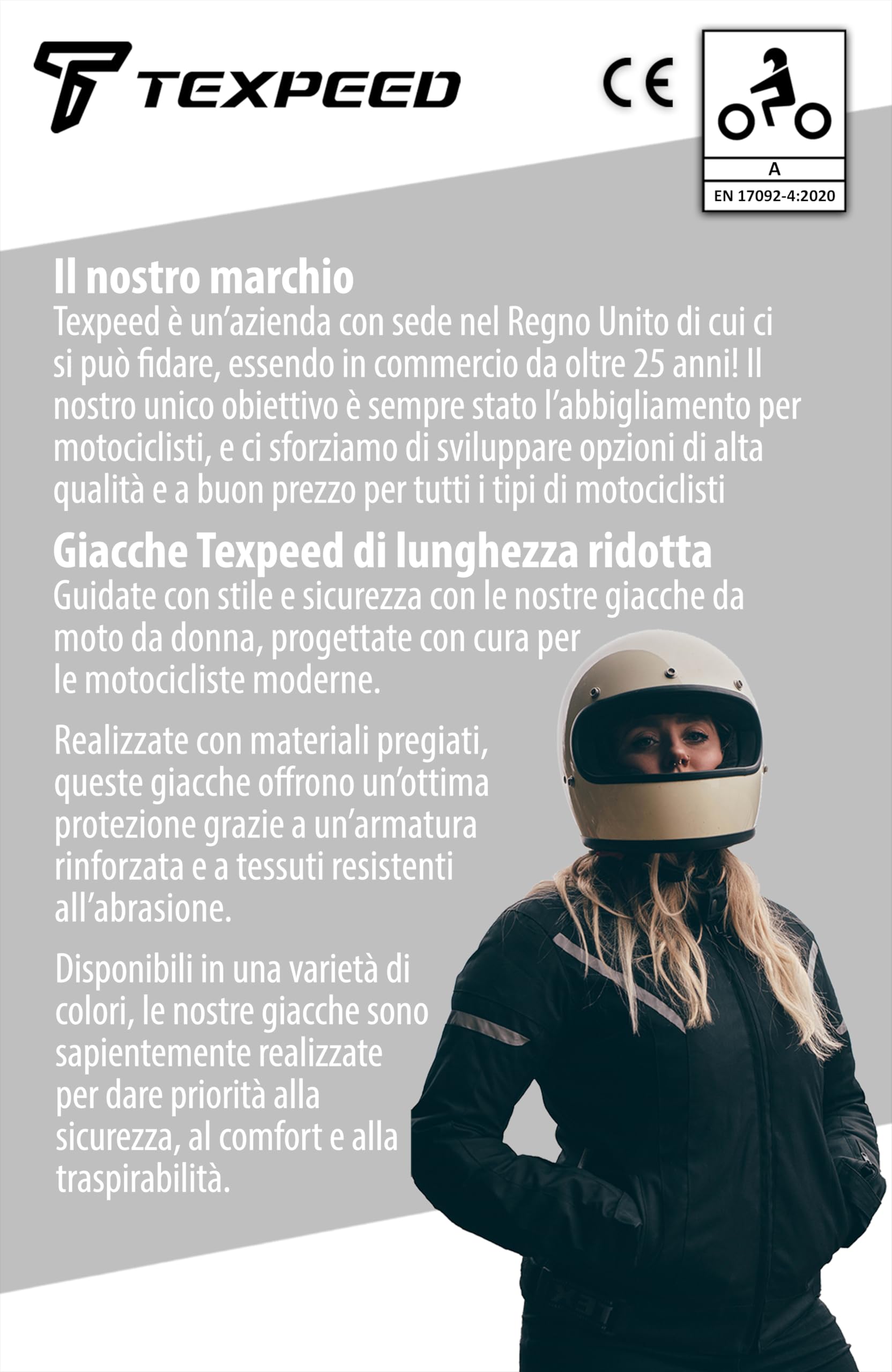 Texpeed Giacca da moto donna con protezioni - Cappotto impermeabile da donna in Cordura in tessuto con armatura da moto (EN 1621-1) Nero - Rosa - Rosso - Viola