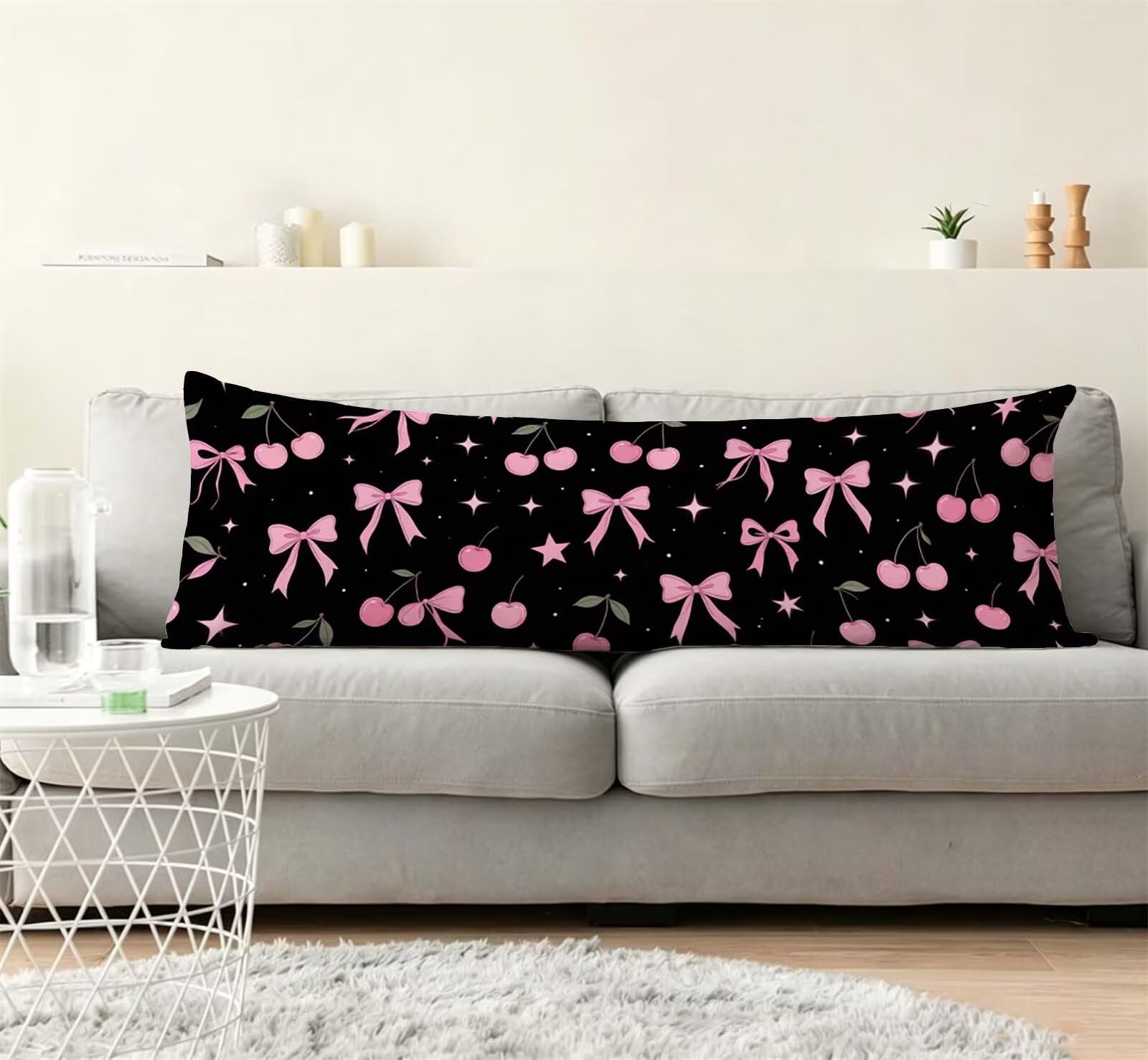 Nero-8 Federe Cuscino Letto 50 x 150 cm, Grande Cuscini per Divano Lino, | Doppia Faccia Stampa, Arco Fodera per Cuscino Decorativa, con Cerniera, Cuscino per Dormire Sul Fianco j-192