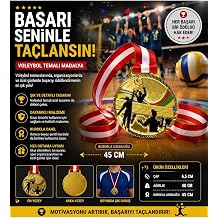 AVESSA Voleybol Fig rl  Madalya, 6,5 cm, K rm z -Beyaz Kurdela