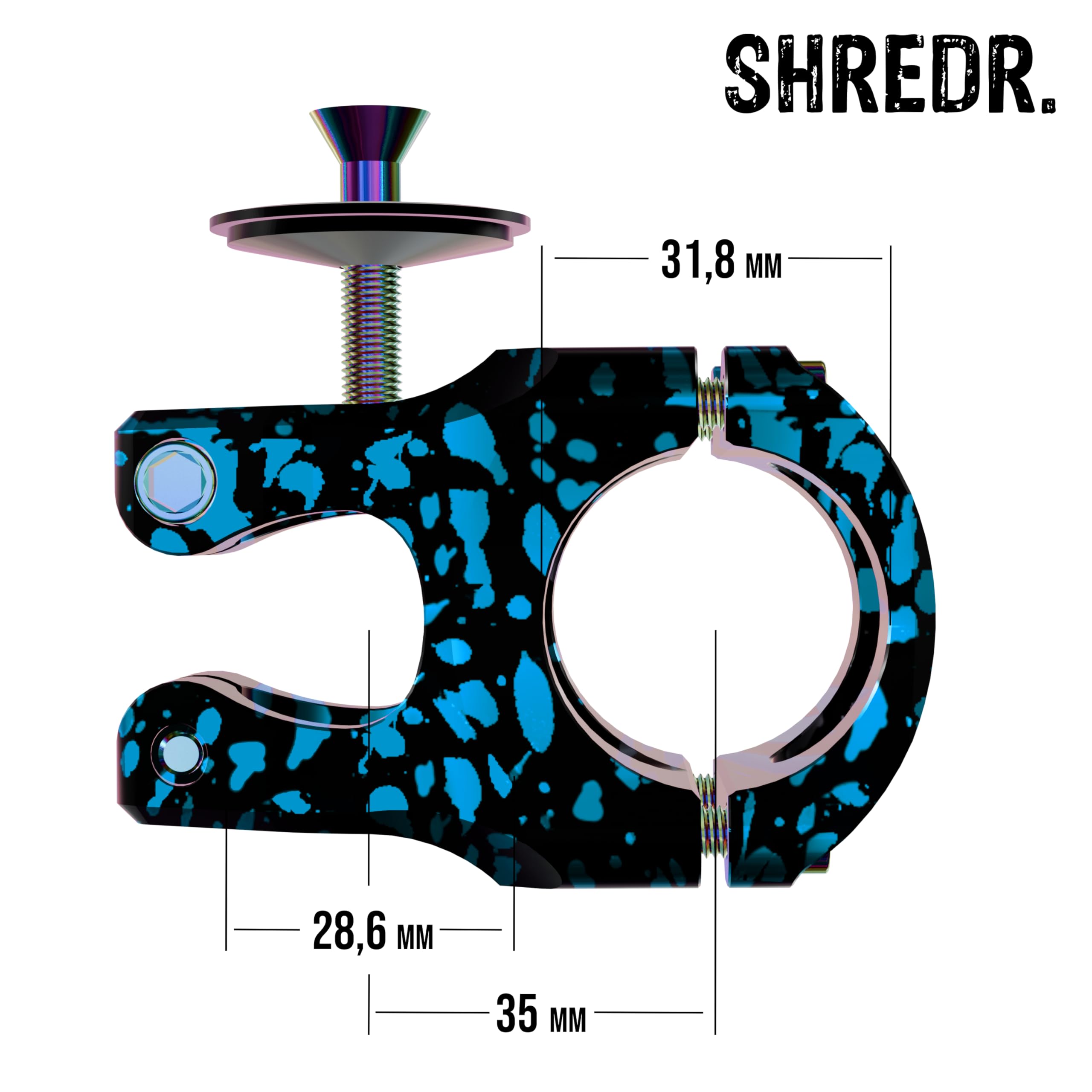 Edge Control MTB Vorbau 31,8mm | 0 Grad | 35mm - Cooler kurzer Vorbau für Moderne Mountainbikes | 7 Farben | inkl. Ahead-Kappe in der gleichen Farbe | Special Edition