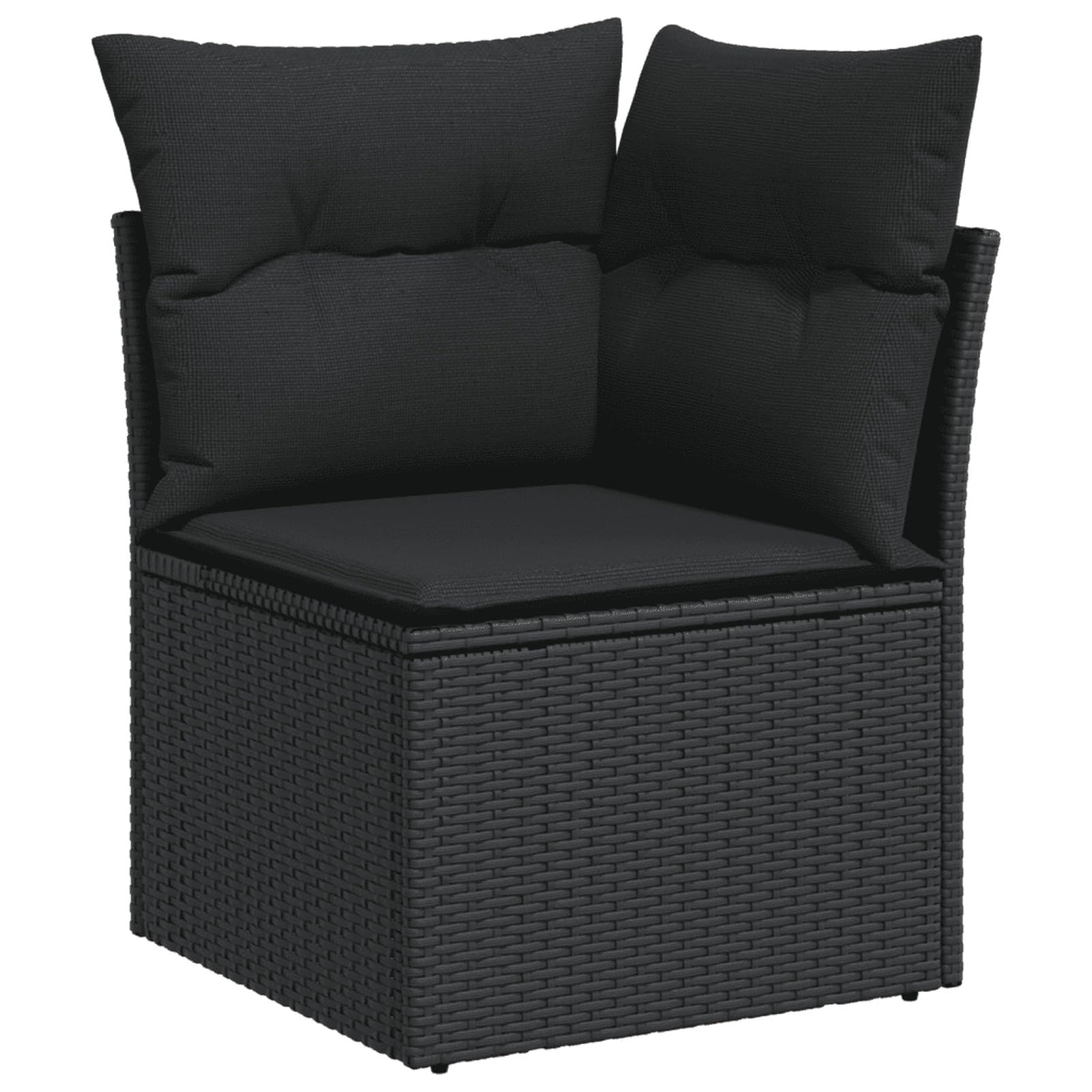 LAPOOH Set Divani da Giardino con Cuscini 7pz Nero Polyrattan,Set Divani da Giardino,Divanetti da Esterno,Divani da Esterno Giardino,Set di Mobili da Giardino-3264835