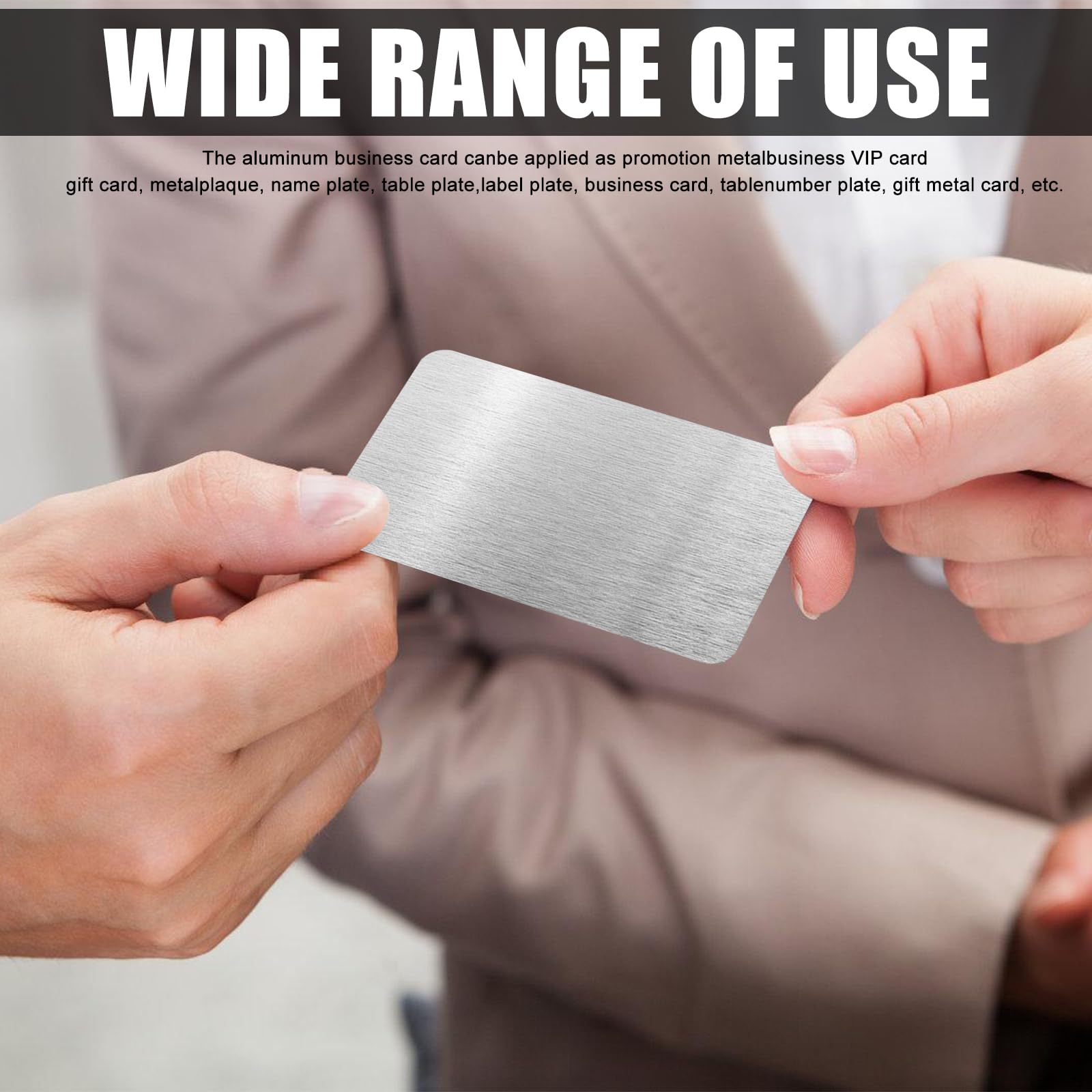 100 Biglietti Da Visita In Metallo - Alluminio Opaco, Incisione Laser, Per Ufficio O Fai Da Te