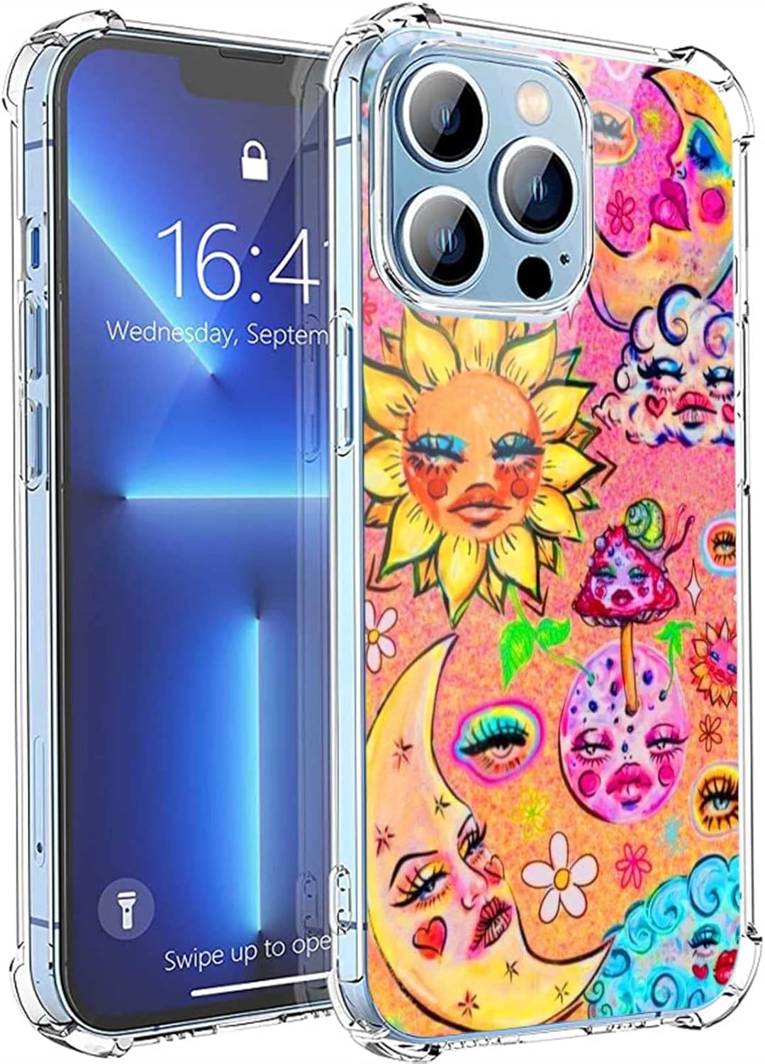 Compatible with iPhone 14 Pro Max Indie Flower Case,Moon