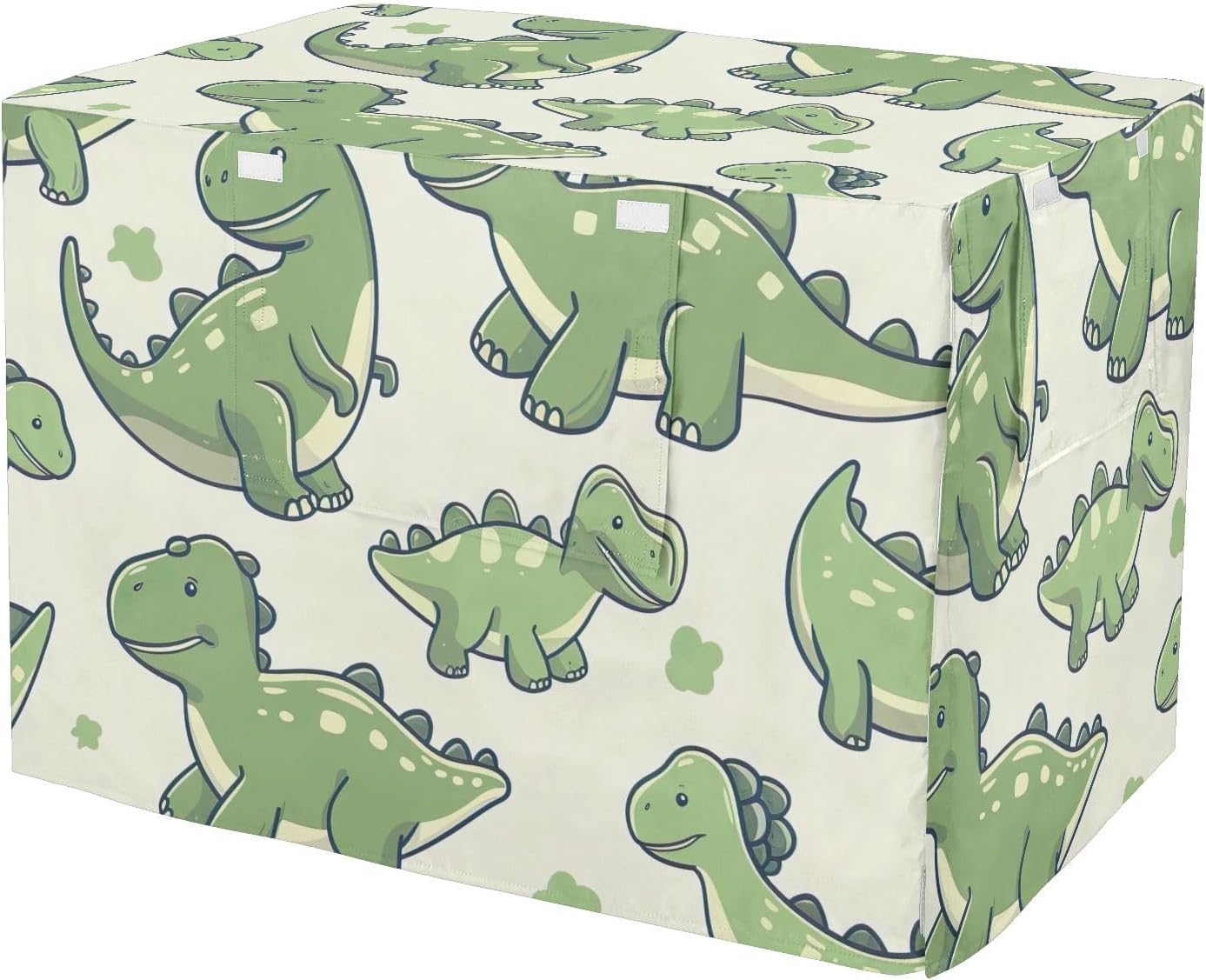 Cute Green Dinosaurs Dog Crate Cover Windproof, S-XL Water-Resistant Crate Cover for Pet Owners, Large