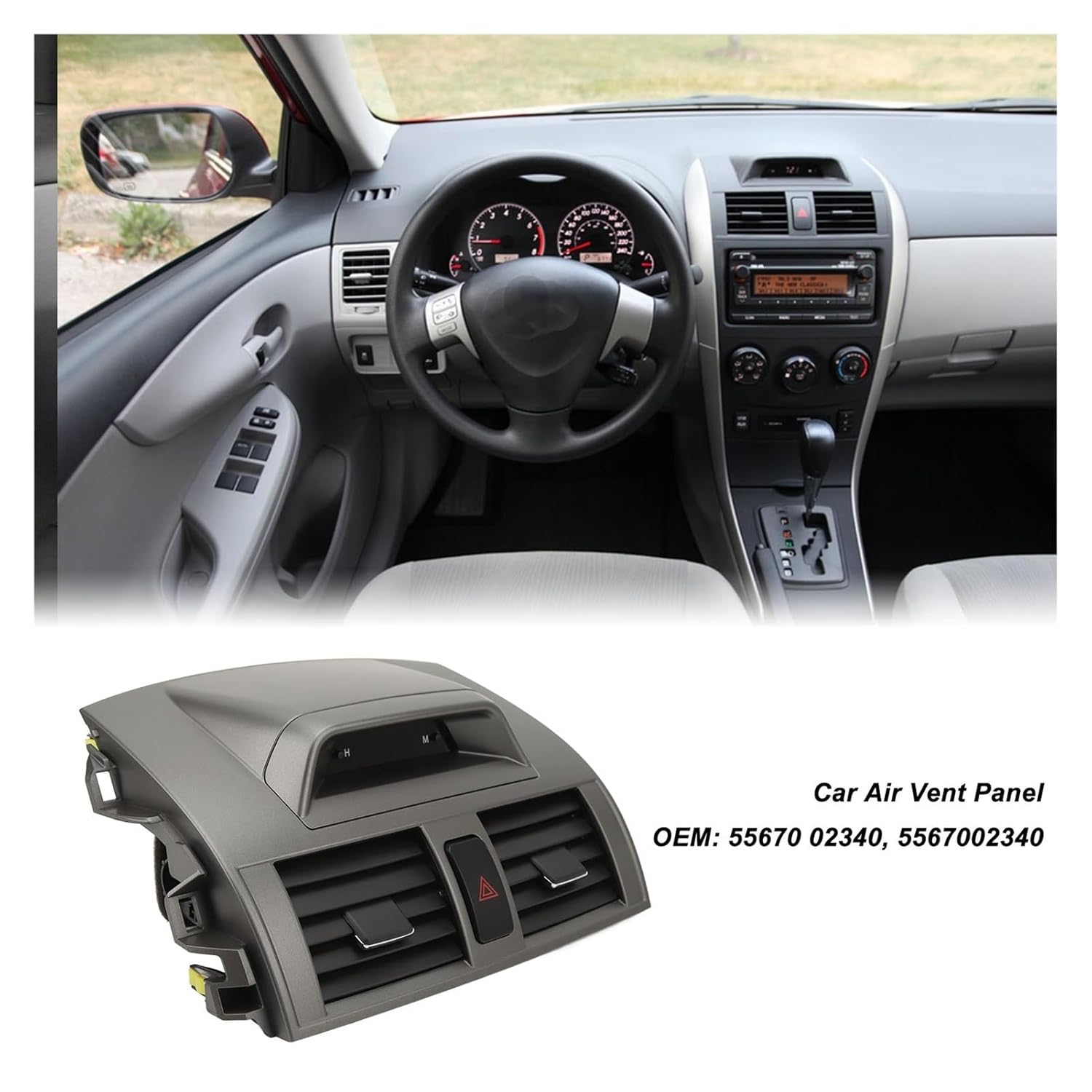 Car Air Vent Panel 5567002340 Fresh Center Dash Outlet Replacement Fit for Corolla 2009‑2013