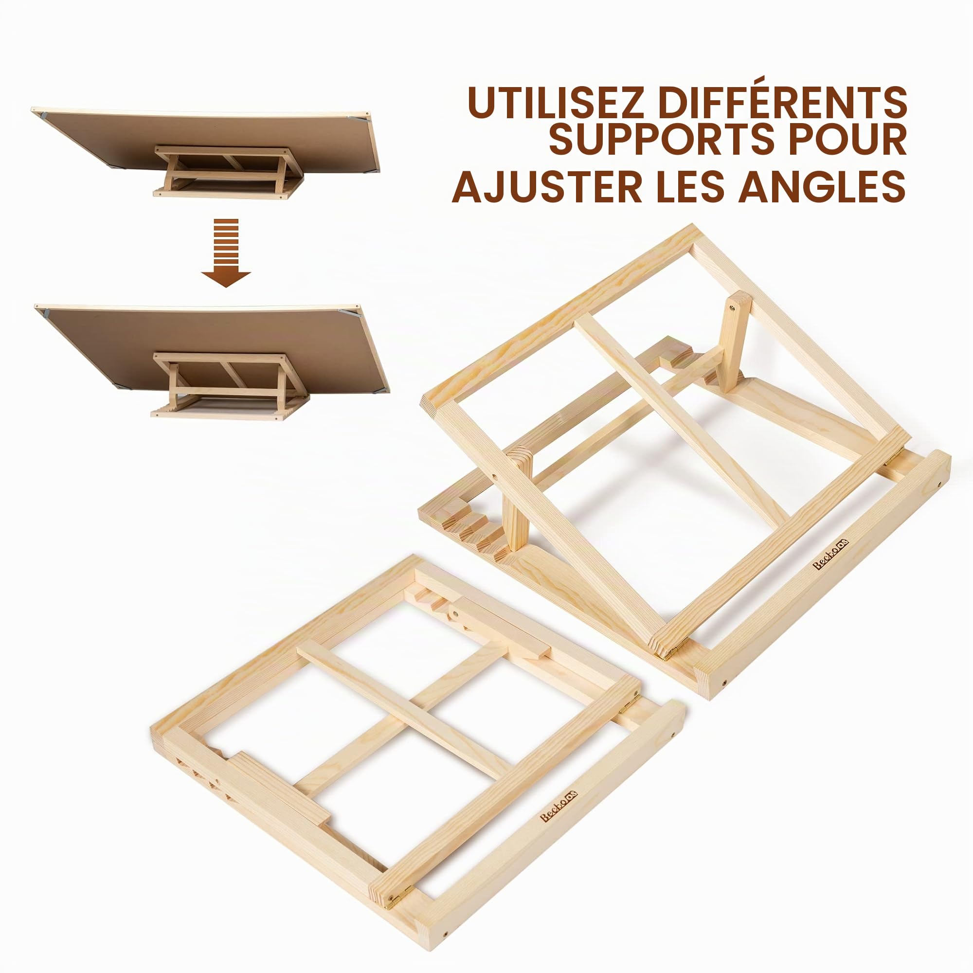 Becko US Ensemble planche à puzzle et support en bois avec plateau pour puzzle jusqu'à 1000 pièces (1500 pièces)