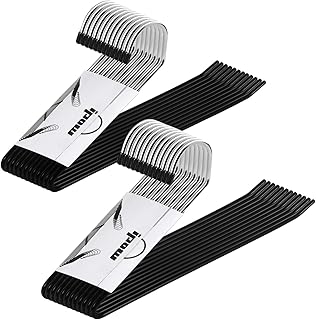 IPOW Heavy Duty Metal Pants Hangers, 24 Pack Jean Hangers for Closet, Open Ended Clothes Hanger for Pant Slack Trouser Scarf, Space Saving, Non Slip