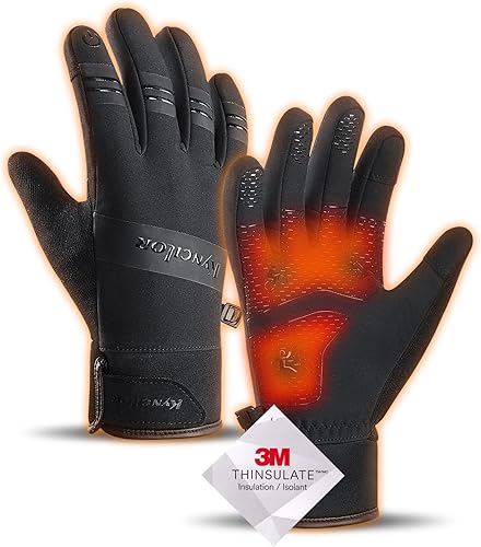 Guantes de invierno 100% impermeables para hombres y mujeres, resistentes al viento, térmicos con dedo para pantalla táctil, palma antideslizante,