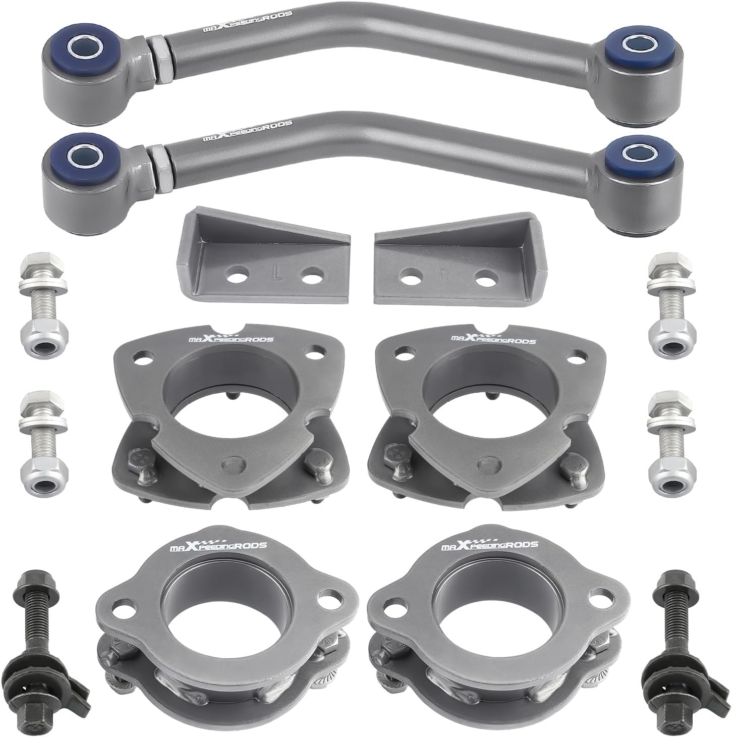 maXpeedingrods Front 2" Rear 2" Lift Kit for Jeep Compass Patriot MK 2007-2017, Lift Spacers with Alignment Control Arms, Upgraded Poly Bushing