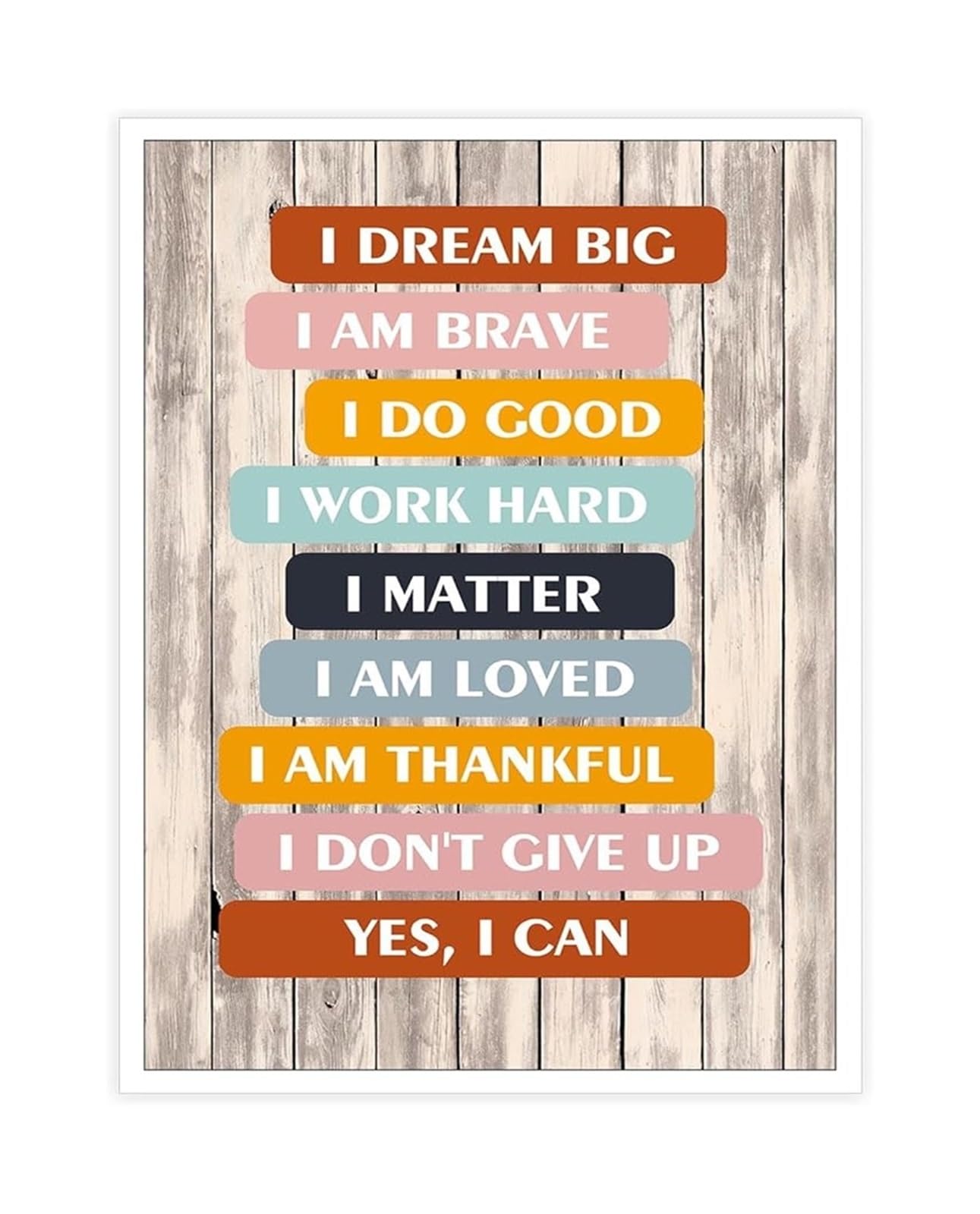 LLBOGRGGN Colorful Canvas Wall-Art Dream Big Brave Quote Motivational Inspirational Print Affirmation For Teens Bedroom Decor(Unframed,08x12inch(20x30cm))