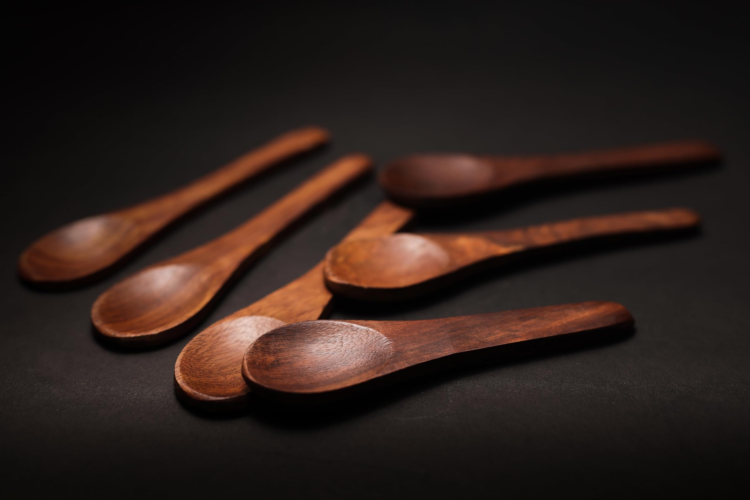 Urbanvibes Hadicrafts Wooden Masala Spoon for Small Containers, Handmade Wooden Spoon for Tea, Coffee, Sugar, Condiments & Spices, Set of 12 (4 Inch) 1