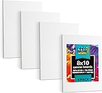 Vista 37 de KEFF Tableros de Lienzo para Pintar - Paquete de 2 de 3x5, Paquete a Granel de Lienzos, 100% Algodón Triple Imprimado, Lienzos Pequeños