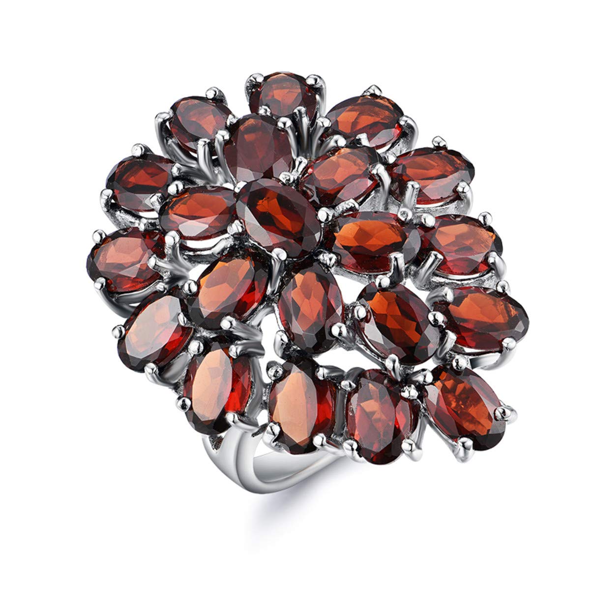 Bague en argent sterling 925 avec améthyste rouge ovale
