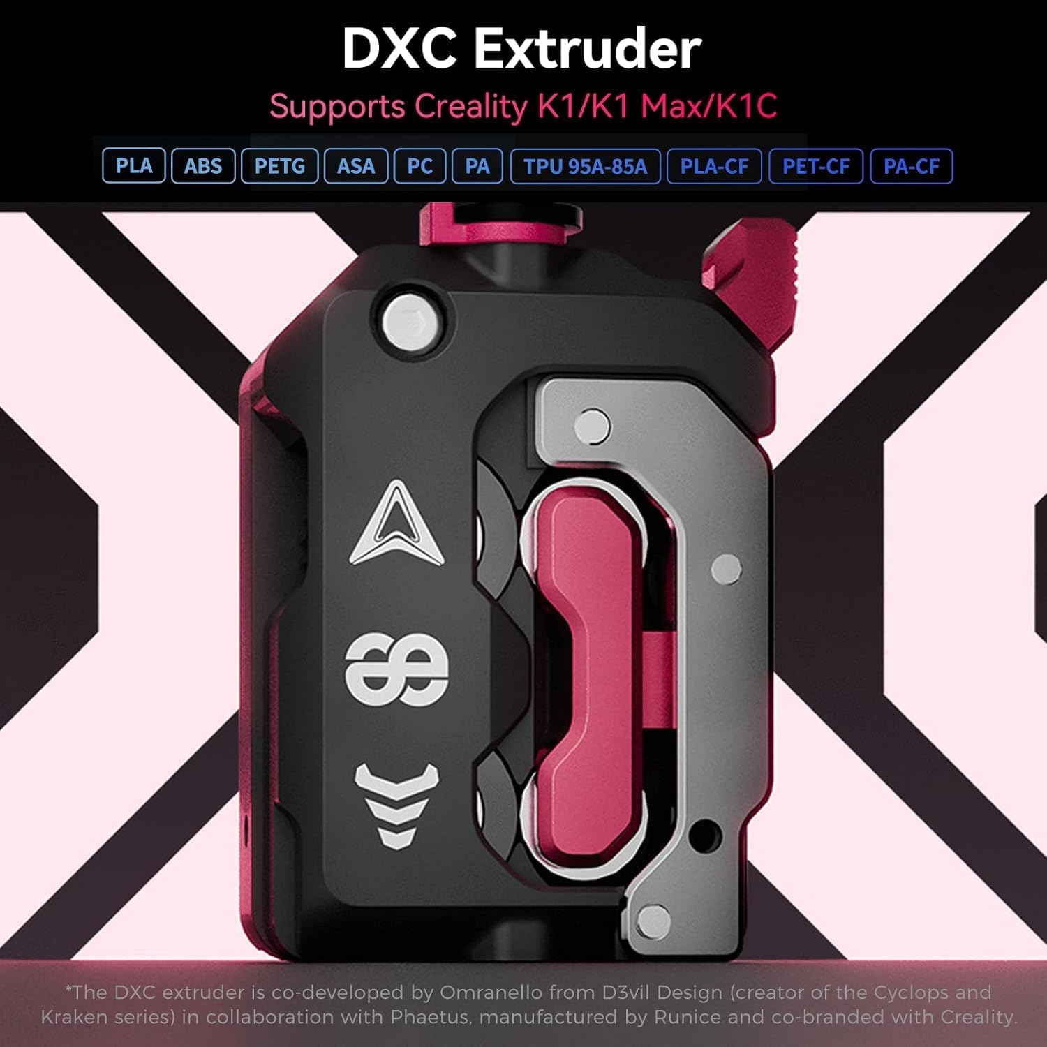 DXC Extruder Upgrade für Creality K1 / K1 Max / K1C – Dual Gear Extruder mit Filament Sensor – High-Speed 3D Drucker Upgrade für PLA PETG ABS TPU CF