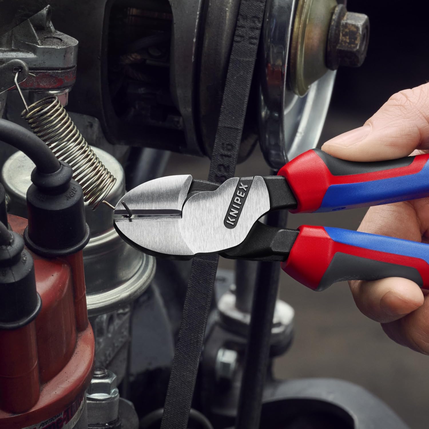 Knipex Pince coupante de côté à forte démultiplication, 74 22 200 | Avec poignées confort 200 mm