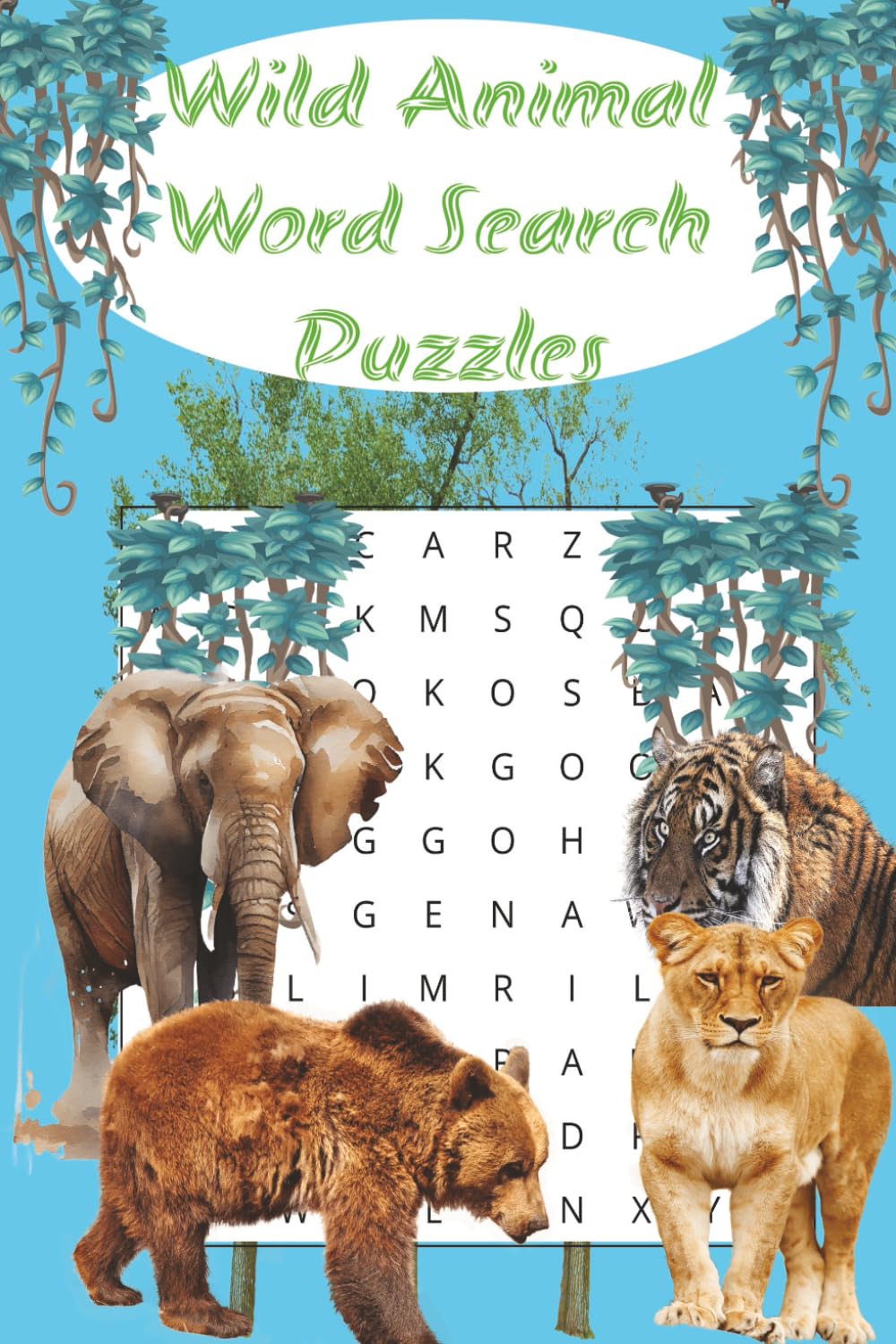 Wild Animals Word Search: 55 Relaxing Puzzles Featuring Creatures from the Jungle