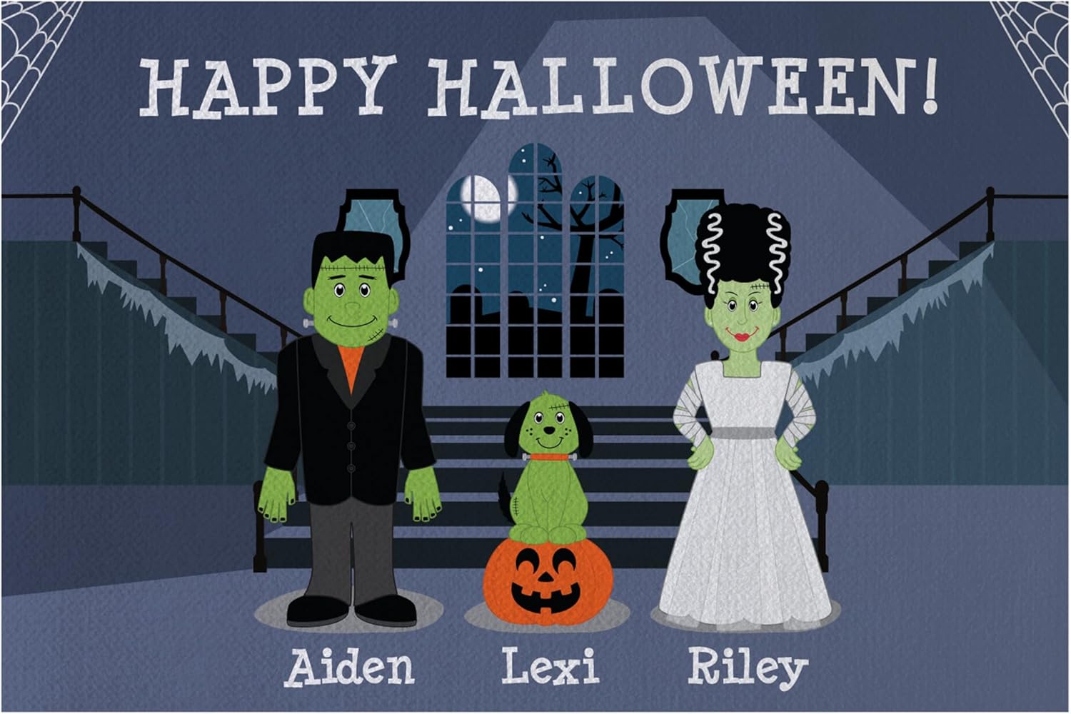 Let's Make Memories Personalized Doormat - Welcome Mat - Kitchen, Entrance Hall, Kids Room - Family Halloween Decor - 24"x36" - with Optional Holder