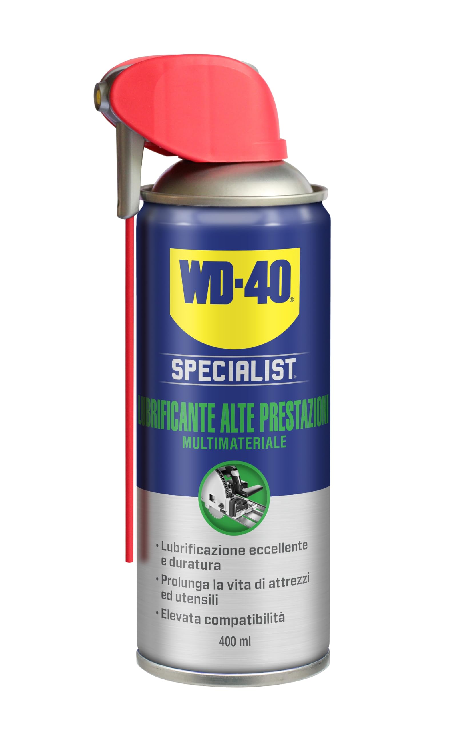 WD-​40 Specialist Lubrificante ad Alte Prestazioni Spray Doppia Posizione 400 ml - Resistente da -​20°C a +​100°C - Certificato NSF per Metalli, Ingranaggi e Attrezzature Industriali