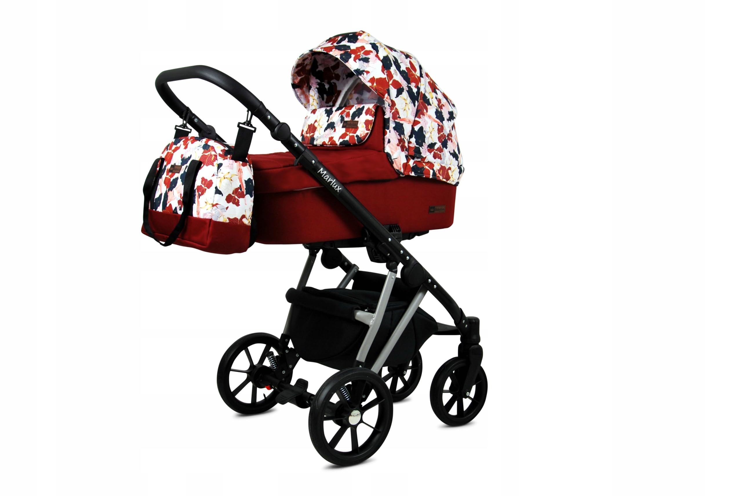 BabyLux® Carrito de Bebé Sistema de Viaje Set 3 en 1 - Marlux Magnetic - incl. Capazo, Silla de Paseo, Silla Coche - Cochecito - con Bolso cambiador, Cubierta para la lluvia, Mosquitera etc.