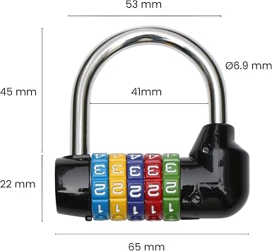 TRIXES 5-Number Combination Padlock Black