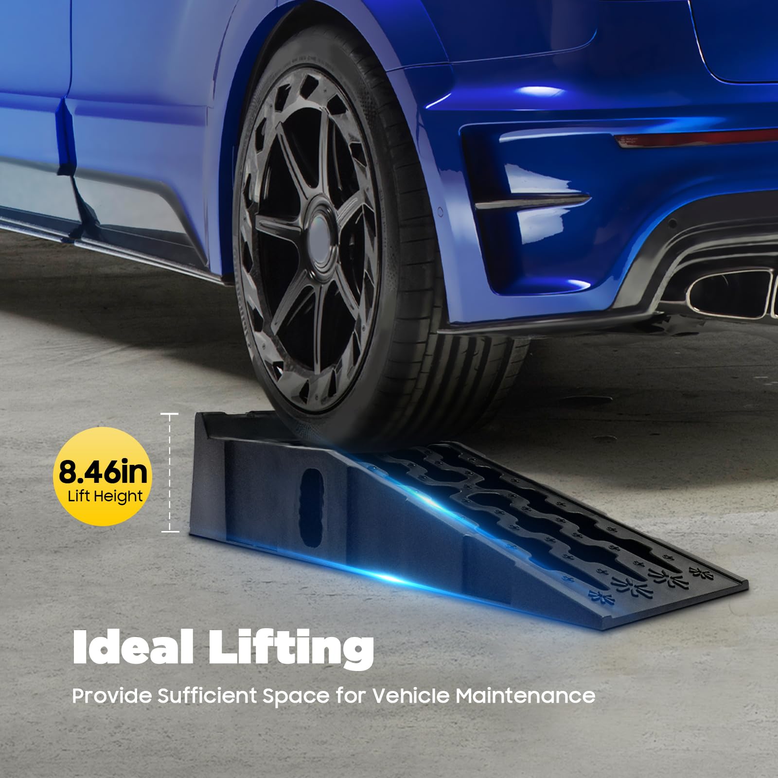 2 rampas elevadoras para coche, altura de elevación de 17 cm, caballete para coche, rampa de acceso para coche, remolque, rampa móvil, rampa para bordillos