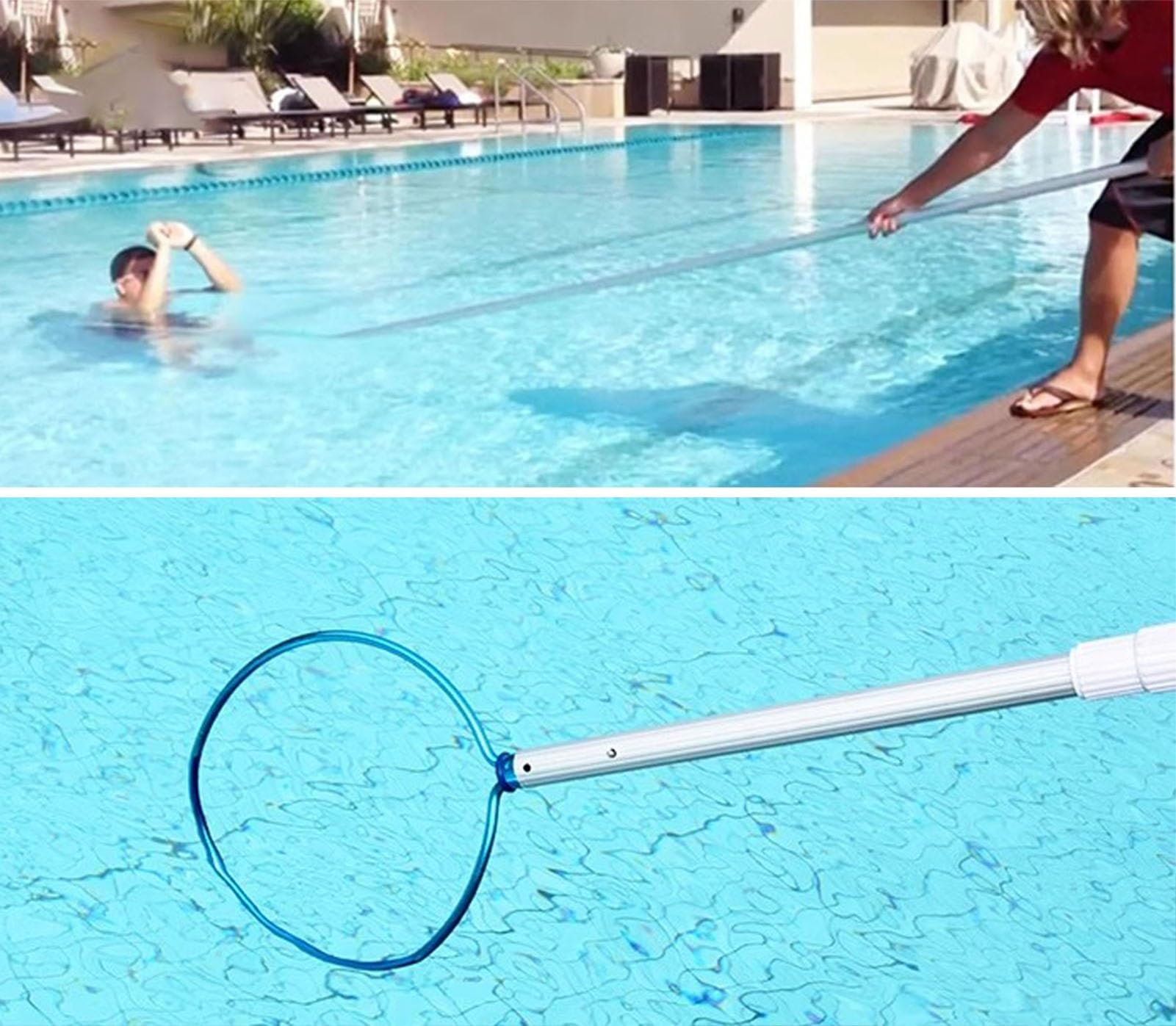 Oracra Pools Safety Hook with Telescopic Pole, Round Emergency Hook/Preserving Saving Rescue Equipment, Special Life-Saving for Struggling Swimmers(500cm(16.4ft))