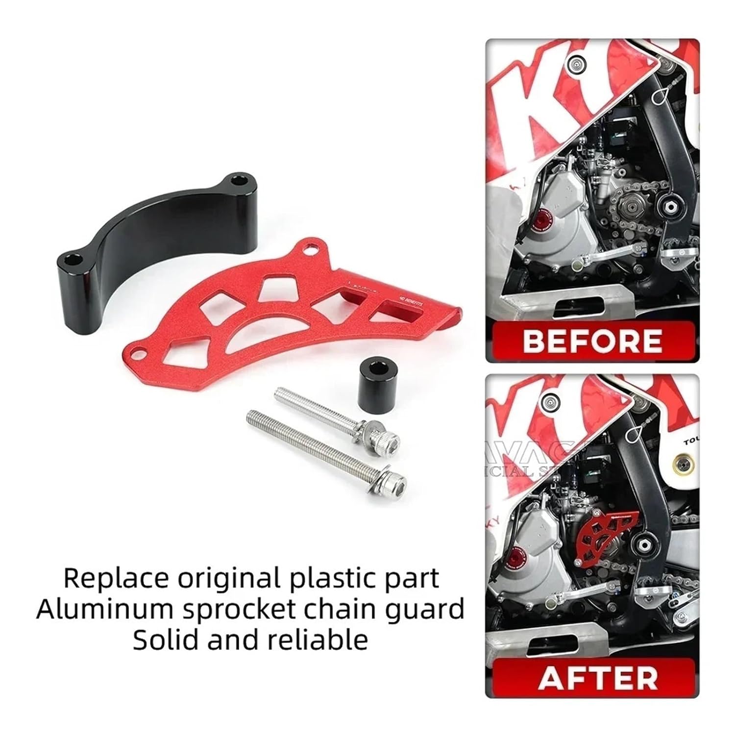 Fit for Kove 450 2023 2024 Front Brake Caliper Guards ABS Sensor Cover Rear Master Cylinder Sprocket Chain Guide(Rear Cylinder Guard)