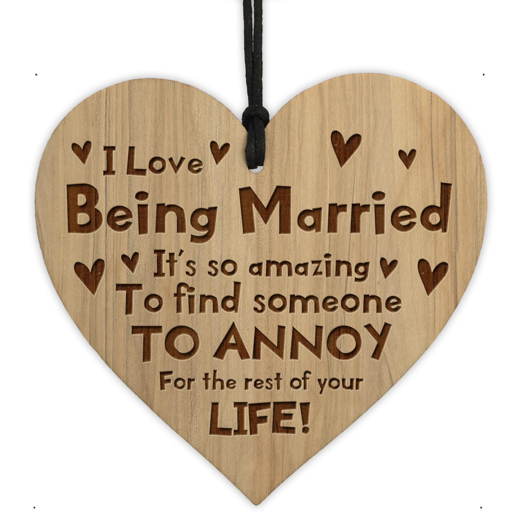 Red Ocean Funny Wedding Anniversary Him Her Engraved Heart Husband Wife Gifts Keepsake