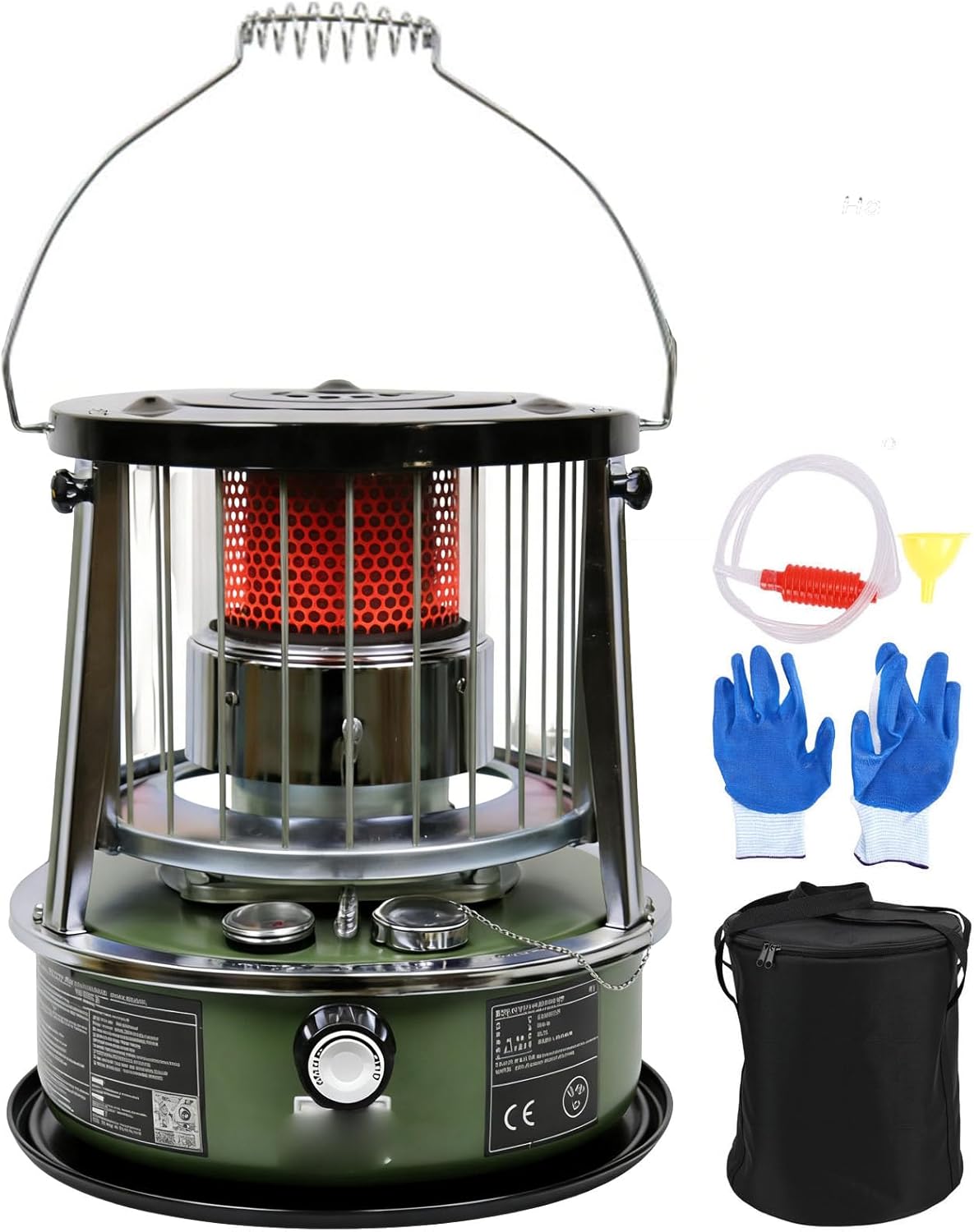 Portable Kerosene Heater, 2 in 1 Stove Heater, 9000BTU, 2.6KW 5.2L Adjustable Height Cold Rolled Plate Stainless Iron, for Garage Camping Emergency