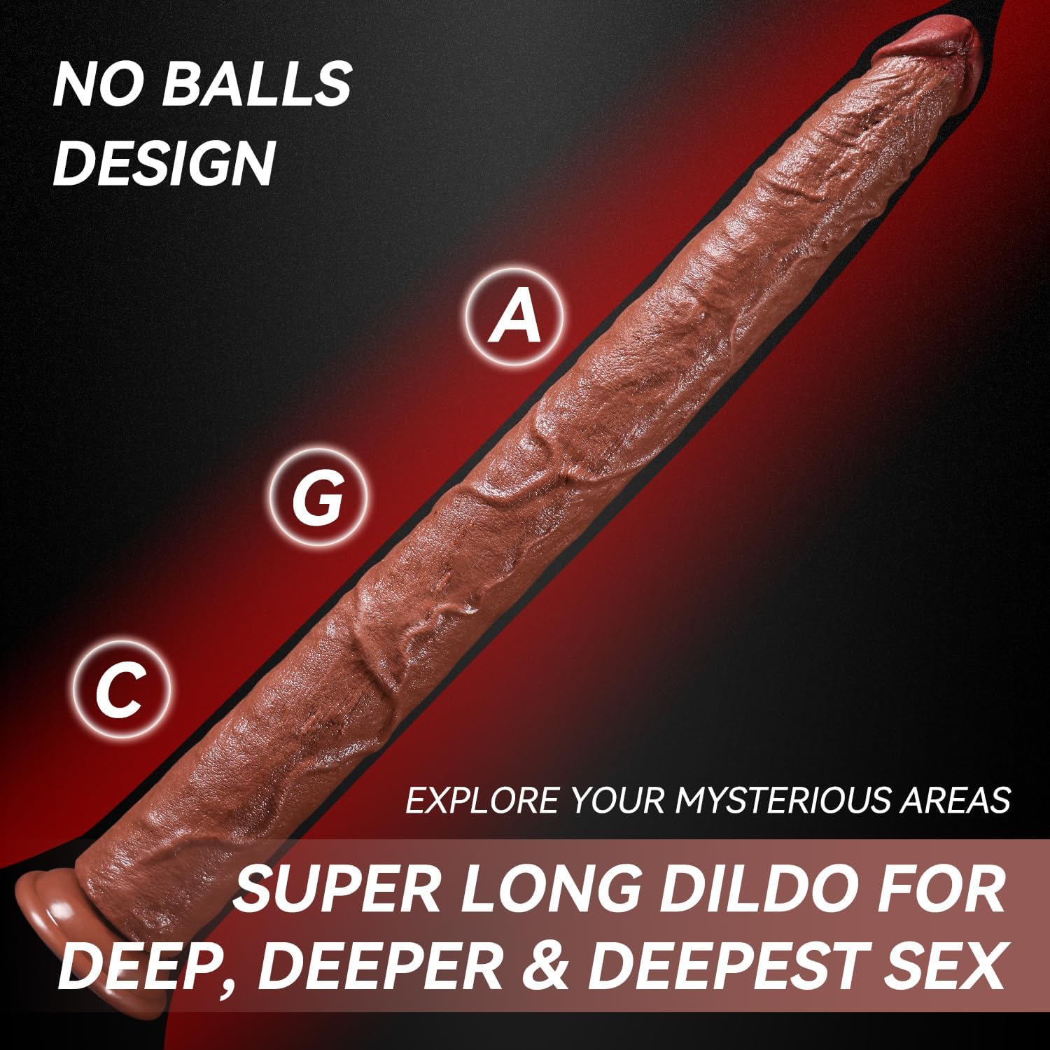 20.47 Inch Extra Super Long Dildo Anal Plug Sex Toys for Deepest Sex,Realistic No-Balls Huge Big Thick Giant Dildo with Small Glans,Strong Suction Cup Soft Flexible Strap on Sex Toy for Women Men Gay