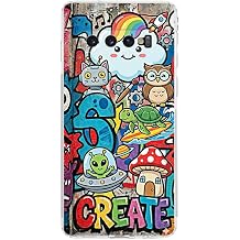 Samsung Galaxy S10 ile Uyumlu Grafiti Create Art Tasar ml   effaf Silikon K l f