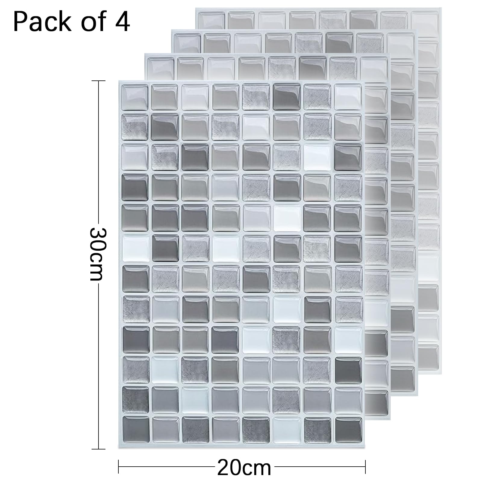 Yoillione Peel and Stick 3D Mosaic Tile Stickers - Waterproof Wall Stickers for Kitchen Bathroom & More, Brown, 20cm X 30cm - Image 3