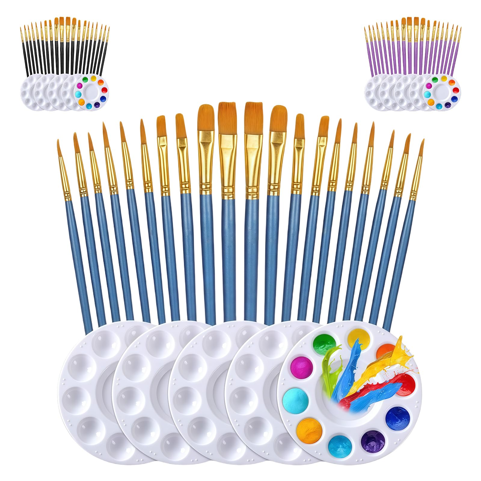 1 juego de pinceles de pintura acrílica, suministros de arte para acuarela, gouache, acrílico, pincel de pintura de nailon para el cabello