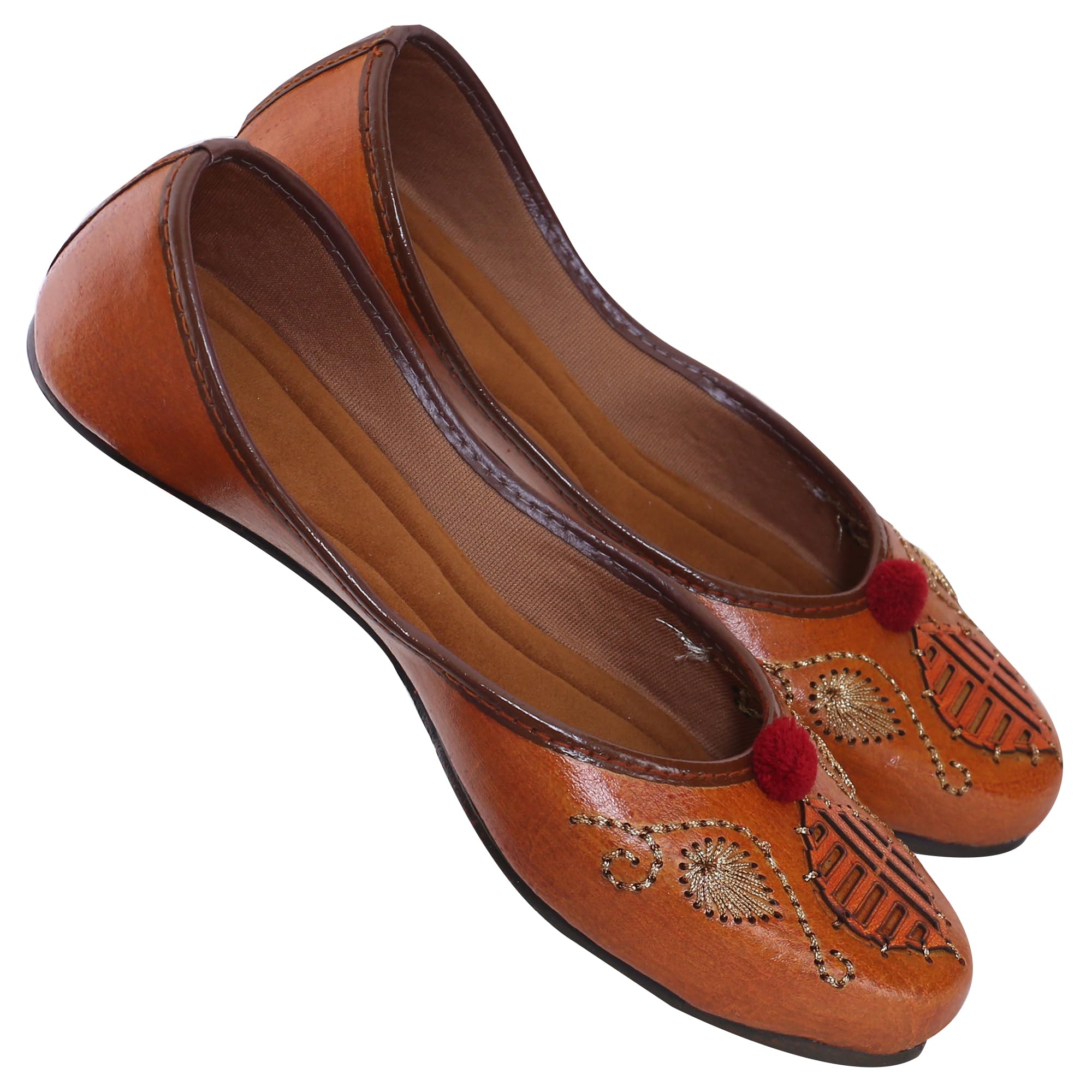 DFRDailywear Stylish New Juti for Women and Girls, BROWN, 4.5 UK (Narrow)