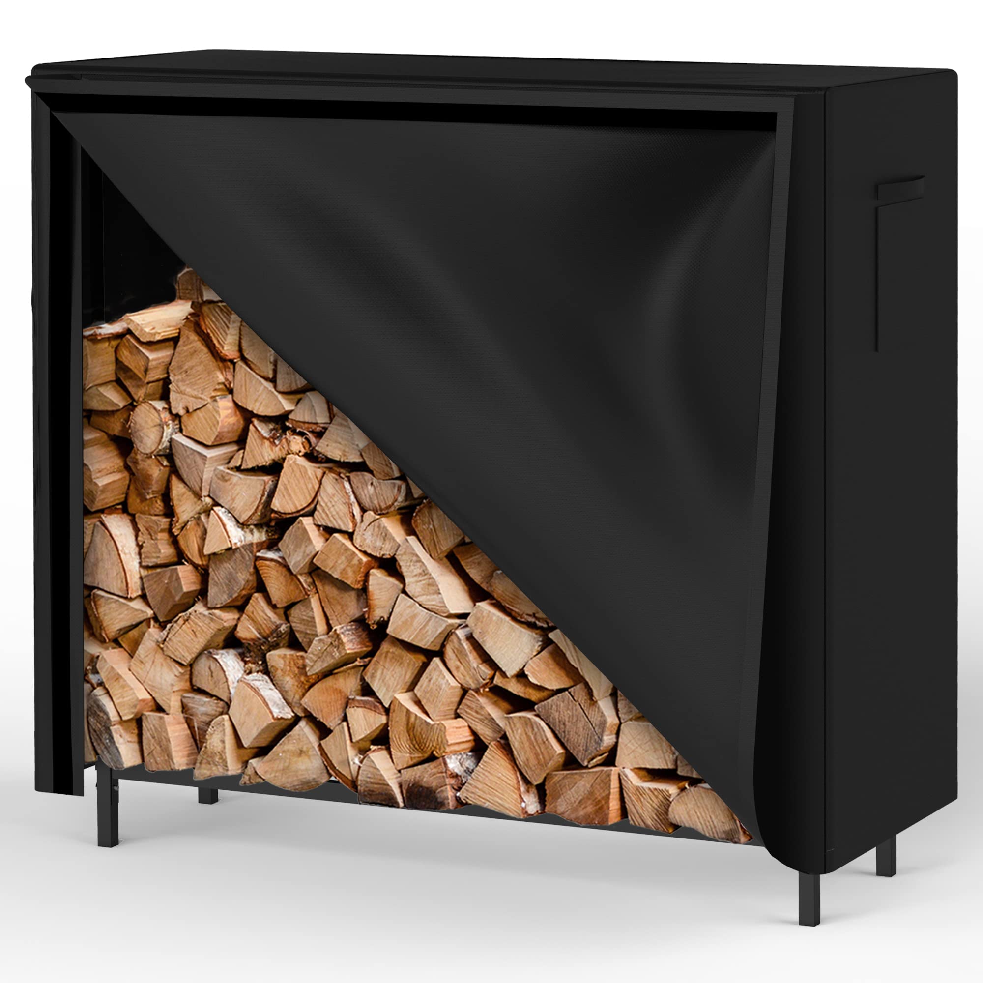 Ultrahaus Firewood Rack Outdoor with Cover, Heavy Duty Adjustable Wood