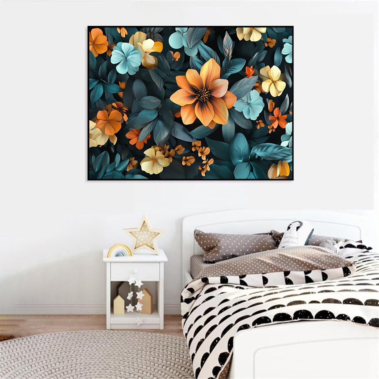Peinture Numéros Adulte fleur Plantes (2), Peinture Numero avec Pinceaux, Loisirs Créatifs Adultes, Design Moderne Esthétique, Décoration Murale pour Salon & Chambre Sans Châssis 90x120cm m5g-283