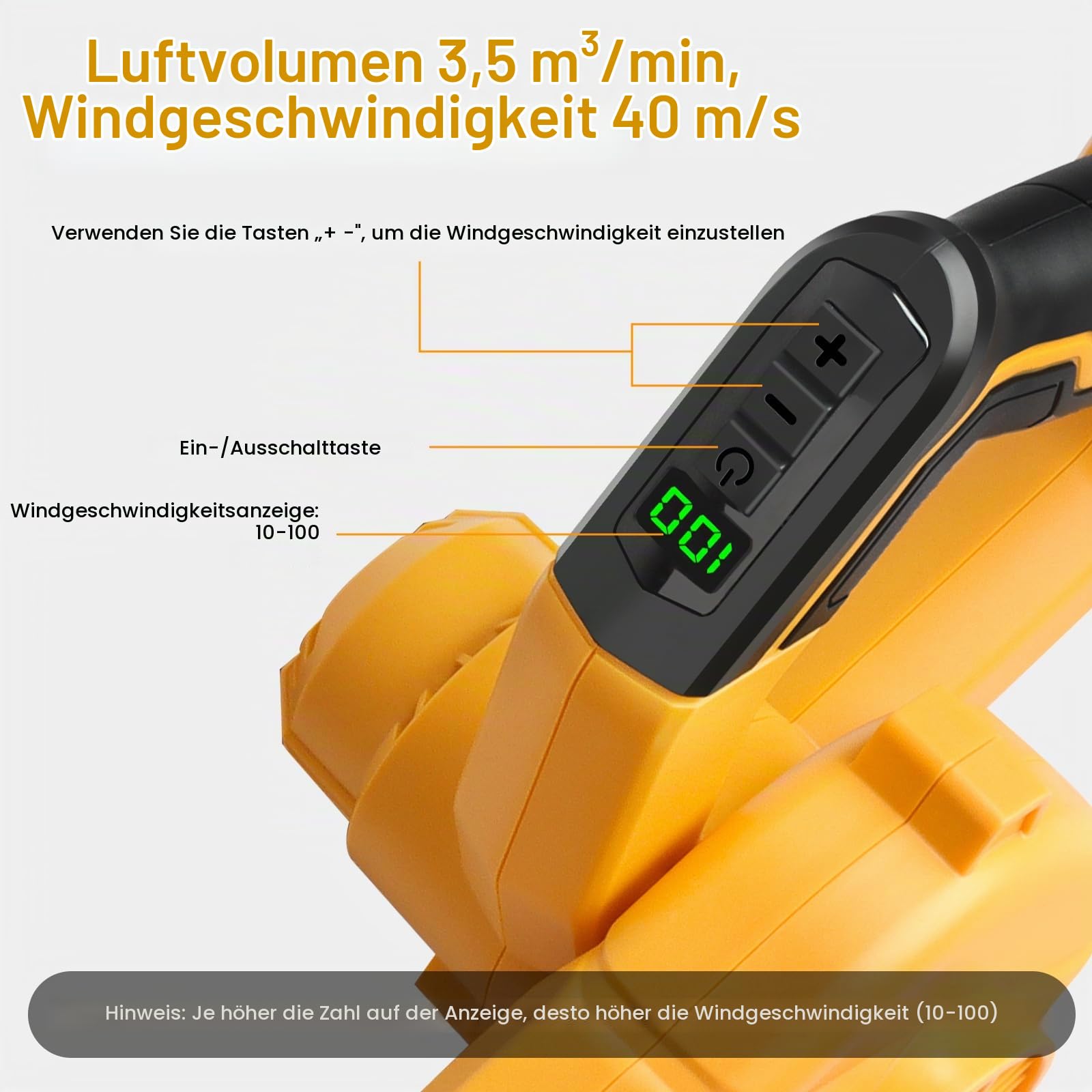 Powarobor Souffleur de Feuilles sans Fil pour DeWalt,Batterie 18V 5,5 Ah Incluse