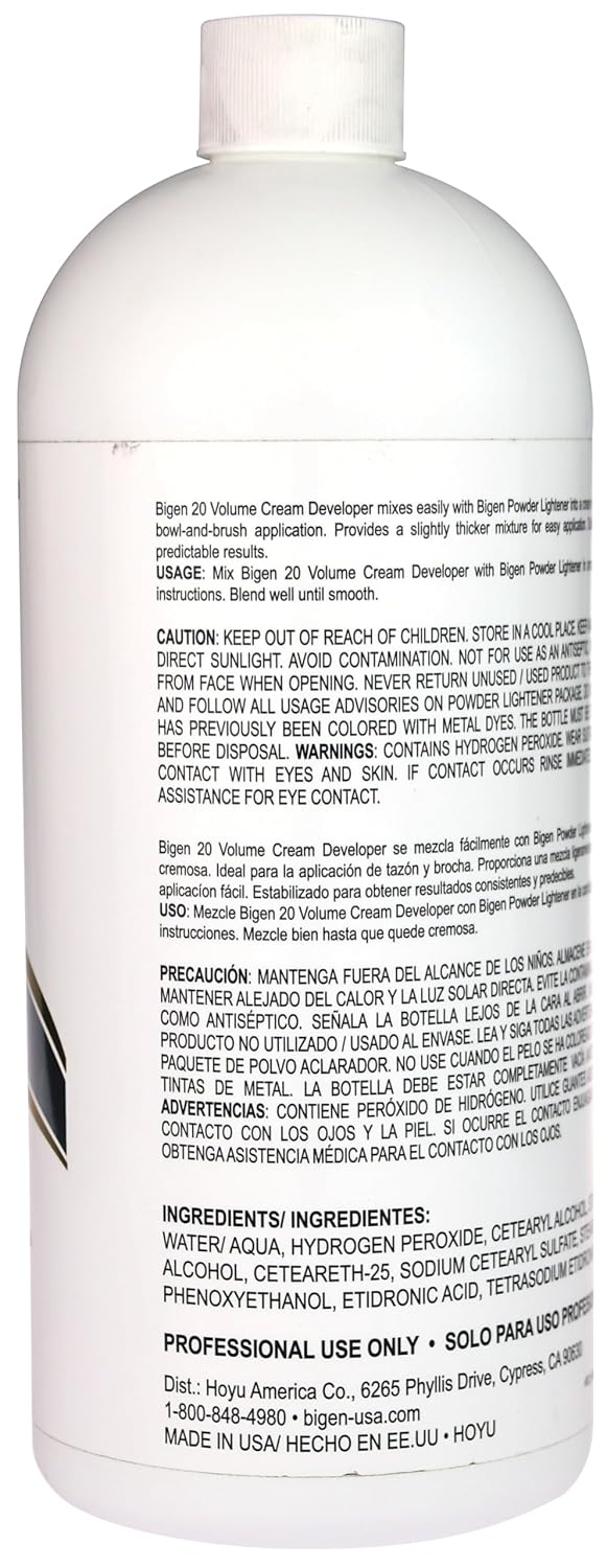 Bigen Cream Developer - 20 Volume - 32 fl oz (Pack of 1)