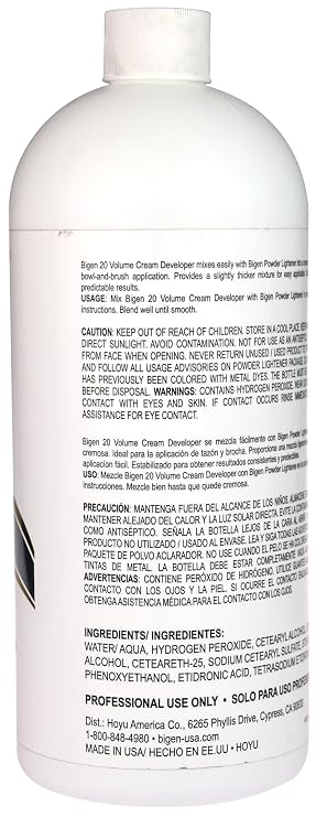 Bigen Cream Developer - 20 Volume - 32 fl oz (Pack of 1)