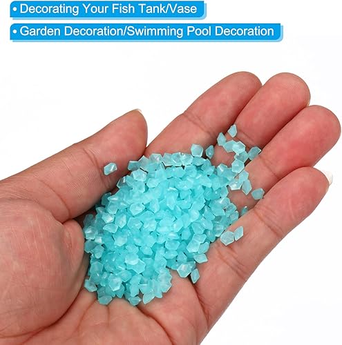 Miniatura 5 de MECCANIXITY 3000 piedras brillantes de 3 a 0.197in, decoración de piedras luminosas en la oscuridad, decoración de bricolaje azul decorativo para