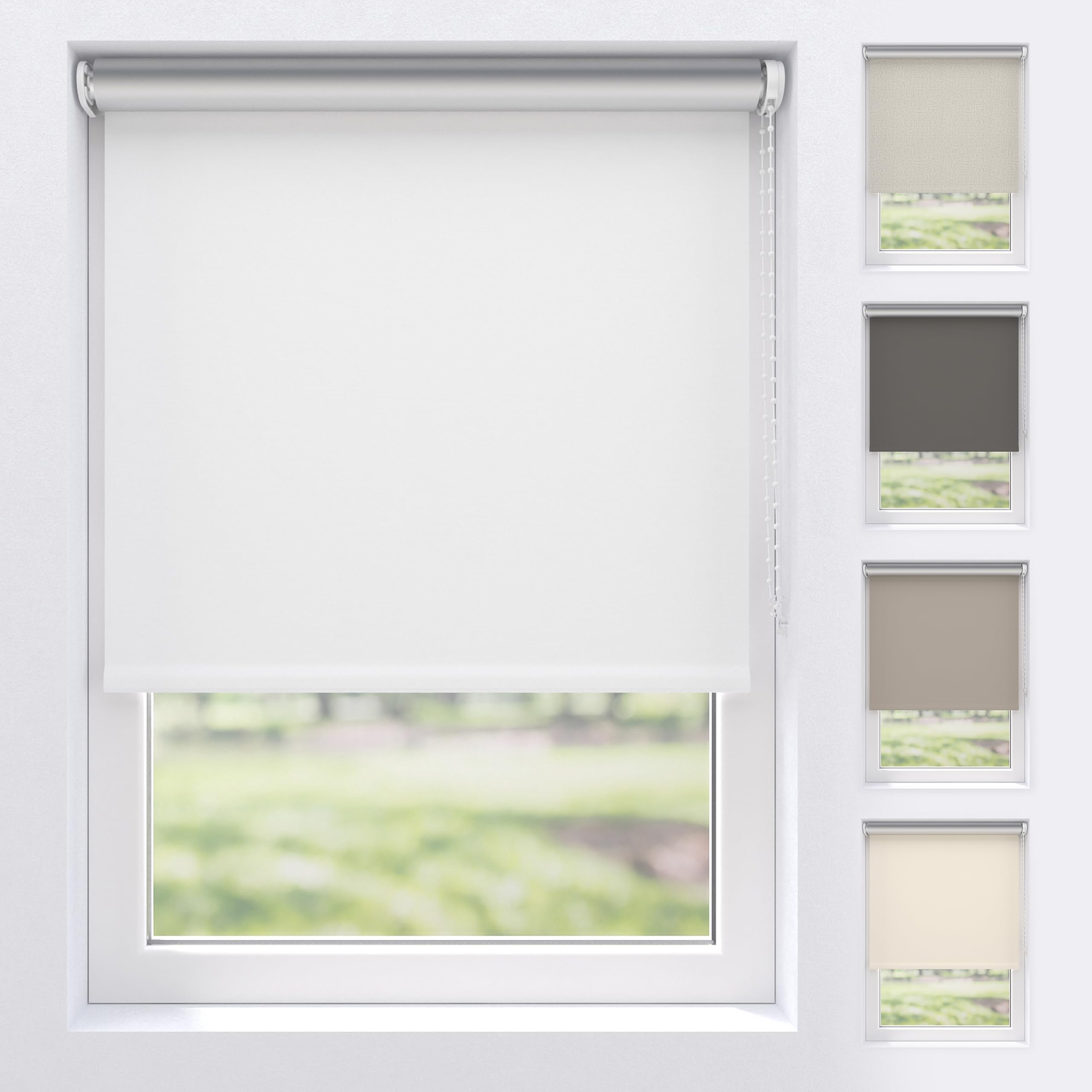 Thermorollo Silver Reflex - Breiten: 60-240 cm - Höhen bis 240 cm - Hier: 240 cm x 190 cm (Stoffbreite x Höhe) - Weiss (5100) - Hitzeschutzrollo - Verdunklungsrollo
