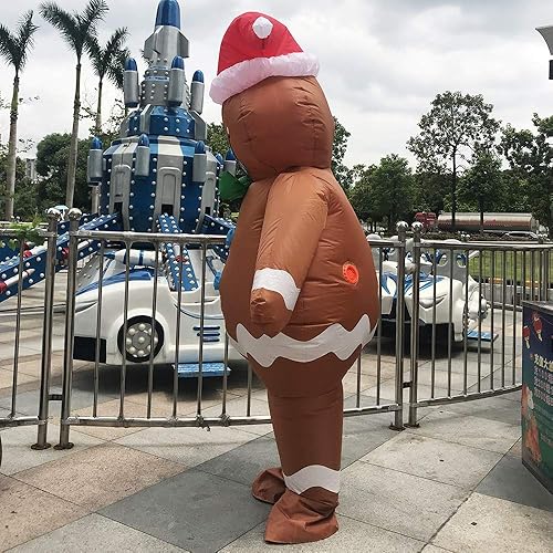 Miniatura 9 de Disfraz inflable de Navidad de hombre de jengibre para fiesta de adultos, decoración de Navidad o desfile (hombre de jengibre)