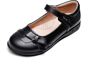 Sleek and Comfy: Girls' Black Mary Jane Dress Flats for School and Beyond