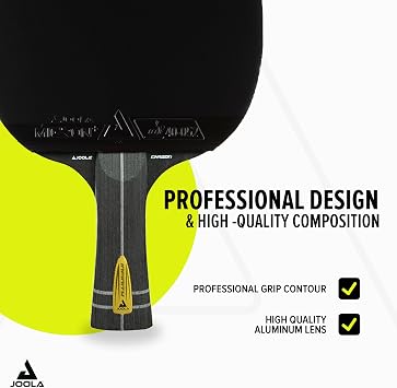 JOOLA Infinity Carbon Professional Ping Pong Paddles - Ergonomic Comfort Grip - ITTF Approved Rubbers - Professional Ping Pong Paddle for Advanced Control & Speed - Table Tennis Racket