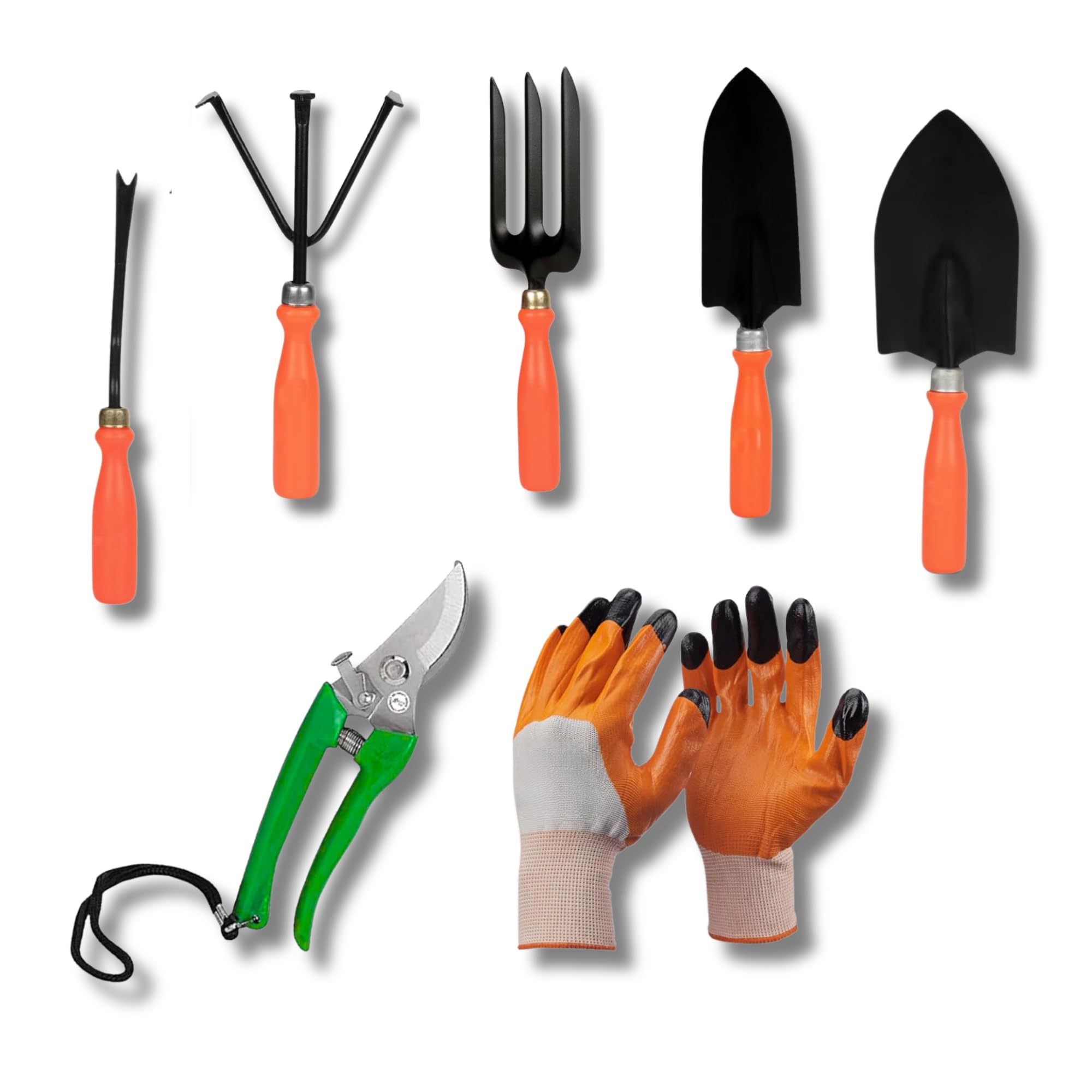 Sponsored Ad - Kraft Seeds Home Tools, 7Pcs Gardening Tools Kit for Home Garden - (Cultivator, Fork, Trowels, Weeder, Gloves, Pruner Cutter), Lightweight, Portable, Durable Gardening Items for Indoor and Outdoor Use