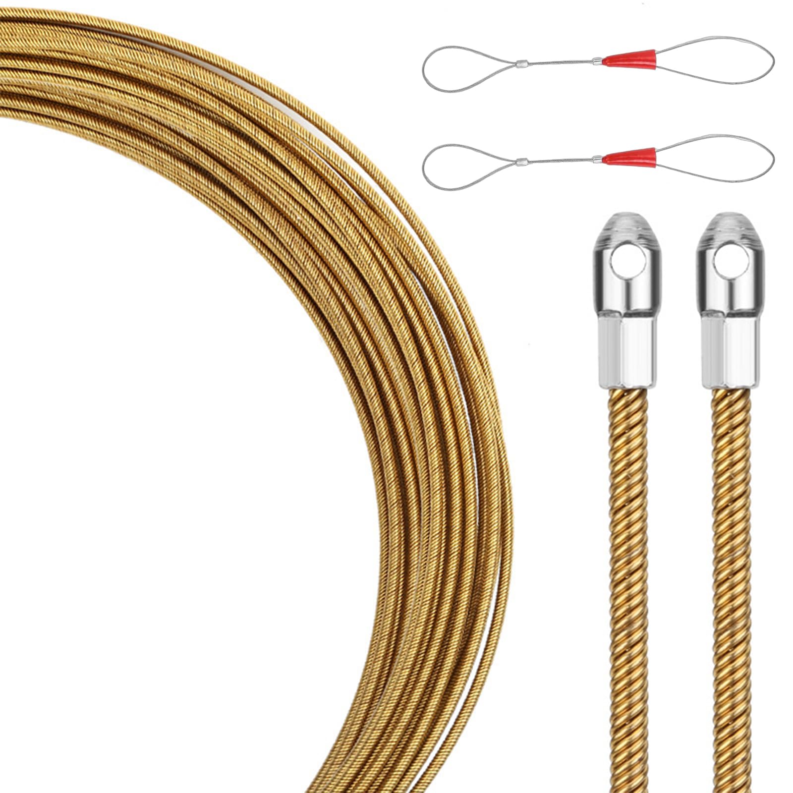 Wire Threader with Rounded Tip Electrical Spring Wire Threader for Efficient Electrical Install Electrician Wiring Assistant