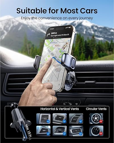 Miniatura 4 de Soporte de teléfono para tu automóvil con clip de gancho de metal, soporte de teléfono celular para ventilación de aire, soporte universal para